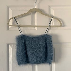 Zara Fuzzy Sweater Crop Top